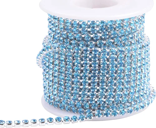 Miniatura 32 de KAOYOO - Cadena de diamantes de imitación de 9 metros (10 yardas) con cristal de 4 mm para costura, manualidades y decoración de bricolaje