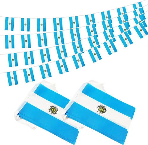 Miniatura 10 de Bandera mexicana de 100 pies, mini bandera de México, pequeña pancarta para fiestas, tiendas y bares, decoración al aire libre, 76 banderas México