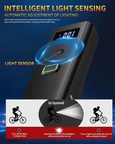 Miniatura 10 de DARKBEAM Luz para bicicleta, faros delanteros de bicicleta superbrillantes de alta luminosidad USB recargable, luces de ciclismo impermeables de 4