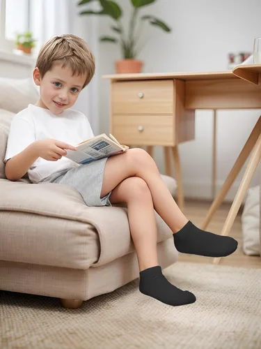 Miniatura 2 de URATOT 24 pares de calcetines de corte bajo para niños Calcetines tobilleros atléticos de media amortiguación para niños o niñas