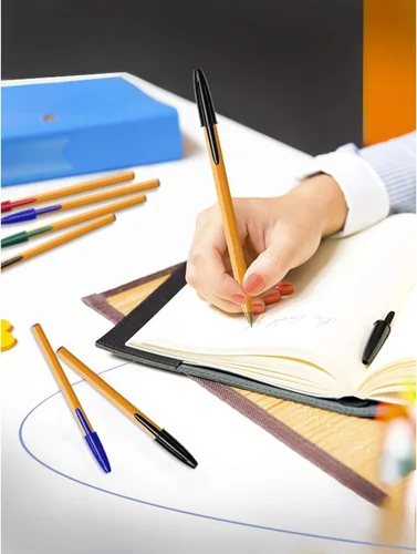 Miniatura 2 de BIC Bolígrafo naranja fino, bolígrafos de escritura con tinta de larga duración, punta fina (0.031 in), tinta negra, caja de 20