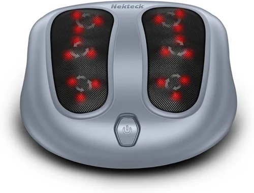 Nekteck - Masajeador de pies, máquina de masaje mediante calor generado por electricidad, para fascitis plantar, función de calor infrarrojo Gris