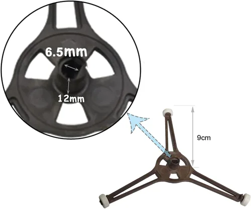 Miniatura 2 de Soporte para plato giratorio para microondas, anillo giratorio, brazo trípode, bandeja de juego de vidrio, soporte de guía de rodillo, se adapta a