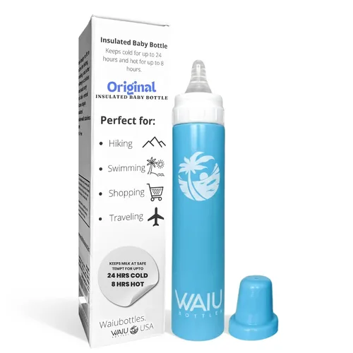 Miniatura 10 de Waiu - Biberón aislado de acero inoxidable de 4 onzas, mantiene las bebidas frías 24 horas, calientes 8 horas, sin BPA, aislado al vacío, biberón