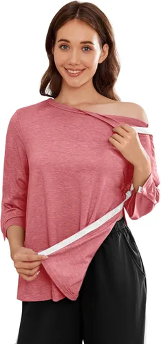 Miniatura 13 de Camisetas Deyeek para Mujeres Después de Cirugía de Hombro Desmontables Mangas 3/4 Tops para Después de Cirugía de Manguito Rotador Ropa Adaptativa