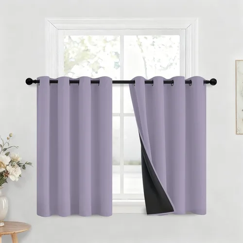 Miniatura 311 de Yakamok Cortinas negras, cortinas de ventana con aislamiento térmico y eficiencia energética para dormitorio, cortinas opacas completas y cortinas