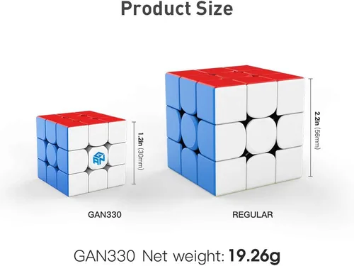Miniatura 3 de GAN Cubo de llavero 330, mini llavero de 3 x 3, cubo de velocidad pequeño sin asiento 3by3, versión estándar, 1.2 pulgadas