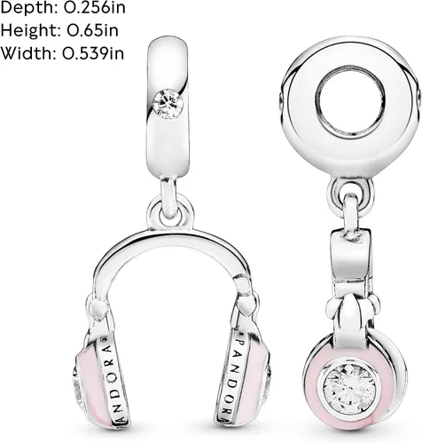Miniatura 5 de PANDORA Joyería Auriculares Colgantes Circonita Cúbica Charm en Plata de Le, Metal Esmalte, Circonita Cúbica