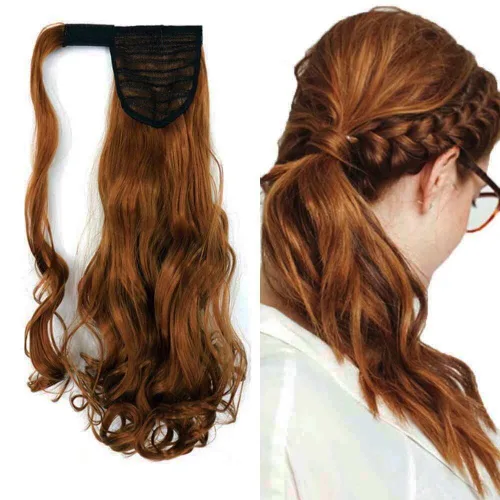 Miniatura 8 de Extensión de cola de caballo de 18 pulgadas para mujer, 3.53 onzas, fibra sintética natural japonesa resistente al calor, color negro azabache #1