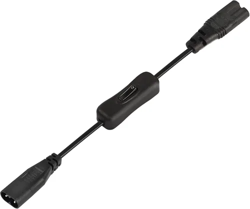GINTOOYUN Cable de alimentación IEC 320 C8 a C7 con interruptor, 1 pie, 8 figuras, C8 macho a C7, adaptador de fuente de alimentación de 250 V 2.5