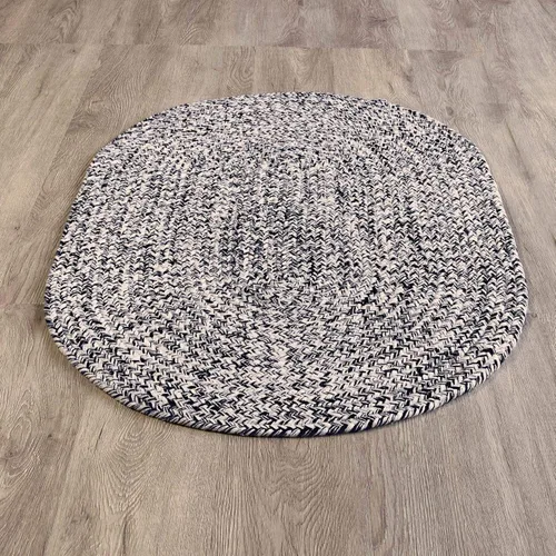 Miniatura 70 de Super Area Rugs Farmhouse - Alfombra trenzada de algodón reversible para cocina, gris y blanco, 4 x 6 pies, ovalada