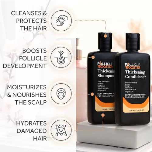 Miniatura 3 de Biotin - Juego de champú y acondicionador para el crecimiento del cabello para hombres y mujeres, tratamiento espesante para el adelgazamiento