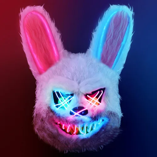 Halloween Purification Mask, Easter Bear/Rabbit Mask Hacker Anonymous V/Costume Party Role Playing Easter Animal Toys Máscara de conejo