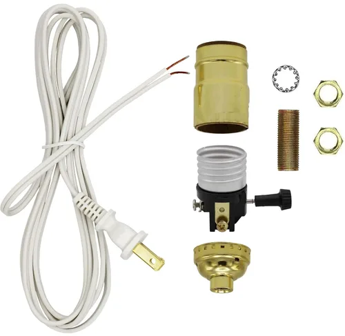Miniatura 7 de Creative Hobbies Kit para hacer una lámpara o reparar - Todo el hardware esencial, socket de 3 vías y cable eléctrico a juego (Antiguo)