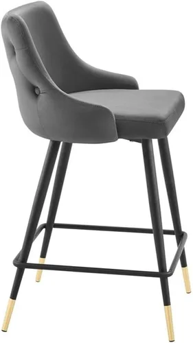 Miniatura 4 de Modway Adorn Performance - Taburete de terciopelo para mostrador, color gris