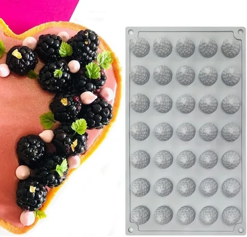 Miniatura 2 de mostsom Molde de Silicona 3D de Frambuesa de 35 Cavidades para Fondant Chocolate Dulces Pasta de Goma Arcilla Polimérica Resina Cocina Horneado