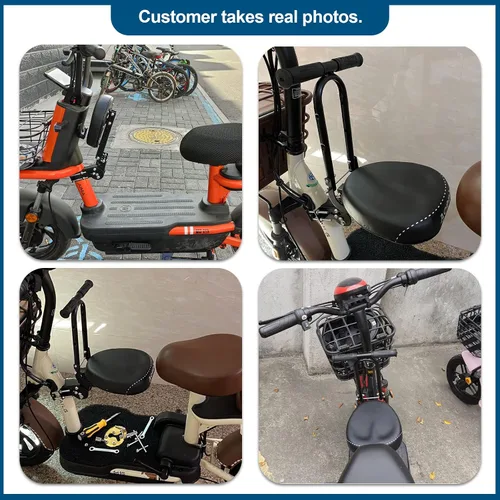 Miniatura 7 de Asiento de bicicleta para niños delantero, plegable montado en la parte delantera para bicicletas de ciudad, bicicletas híbridas de crucero, pedal