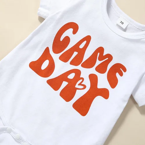 Miniatura 4 de BULINGNA Conjunto de 3 piezas de ropa de verano de manga corta para bebé niña de fútbol americano