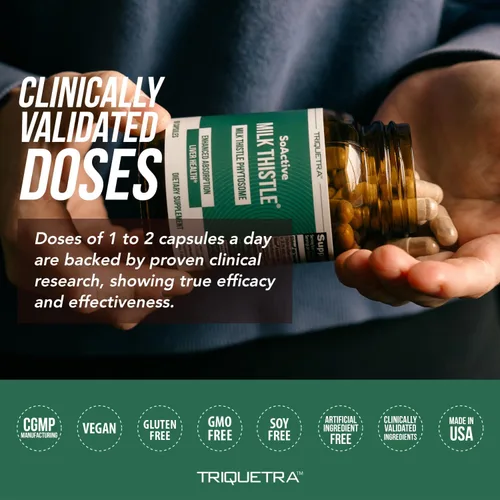Miniatura 7 de SoActive® Milk Thistle: fitosoma de cardo mariano 10 veces más eficaz, optimizado para silybina bioactiva esencial A & B Plus Bilear® extracto