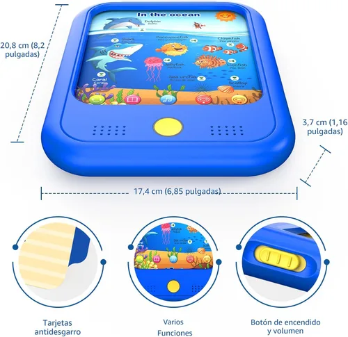Miniatura 7 de Qiaojoy Tableta de aprendizaje para niños, almohadilla de aprendizaje educativa para niños de 2 a 5 años para aprender alfabetos, números