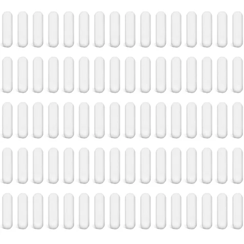 Weewooday 80 piezas de barra agitadora magnética de mezclador PTFE, barra de agitación de placa de PTFE de acero inoxidable de color blanco para