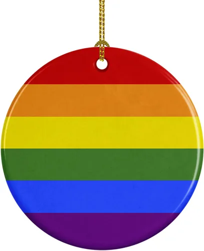 Miniatura 10 de Caroline's Treasures Trigender Pride - Adorno de cerámica para colgar en el árbol de Navidad, para el hogar, Navidad, fiestas, regalo, 3 pulgadas
