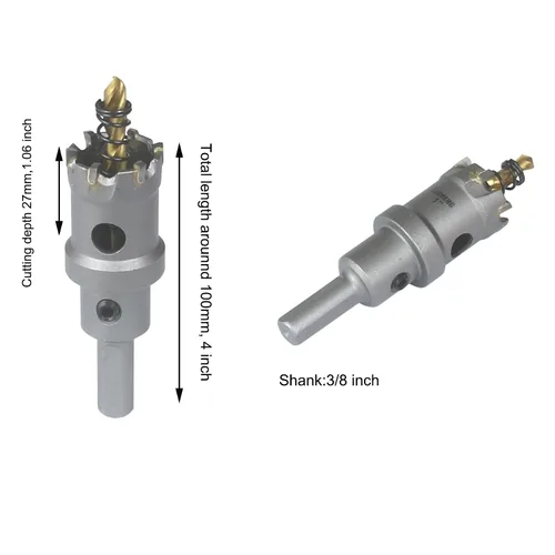 Miniatura 2 de Sierra de agujero de 1 pulgada para metal y acero 0.984 in Heavy Duty TCT Hole Cutter, For Thick Steel Plate, Stainless Steel Plate, Iron and