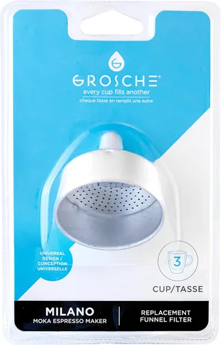 GROSCHE Milano Moka - Filtro de embudo para cafetera moka de 3 TAZAS, pieza de repuesto de filtro de embudo para cafetera espresso de estufa de