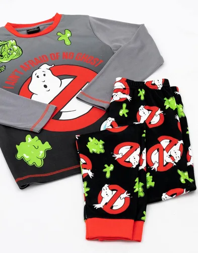 Miniatura 3 de Ghostbusters Pijama para niños con estampado de monstruos gris de longitud larga