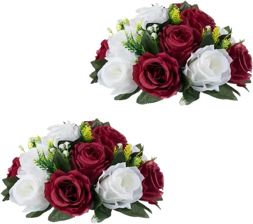 Miniatura 40 de Centros de mesa de flores para mesas de boda: decoraciones de mesa de Halloween, bolas de flores negras, centros de mesa para compromiso, ceremonia