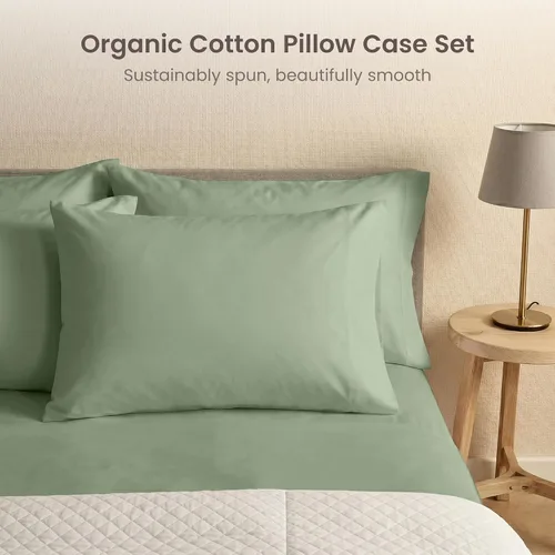 Miniatura 3 de Bioweaves - Fundas de almohada 100% algodón orgánico de 300 hilos, tejido de satén suave, certificado por la Norma Mundial de Textiles Orgánicos