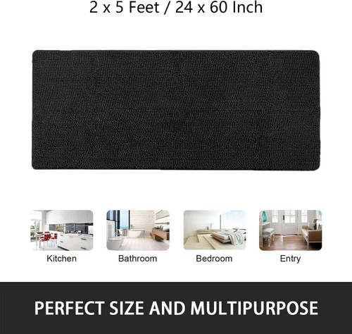 Miniatura 4 de Noahas Alfombras de baño de 20 x 30 pulgadas, tapetes de baño de felpilla de lujo suaves, antideslizantes y absorbentes, para bañera, alfombra