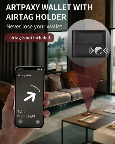 Miniatura 4 de Cartera con soporte AirTag, Negro -, Moderno