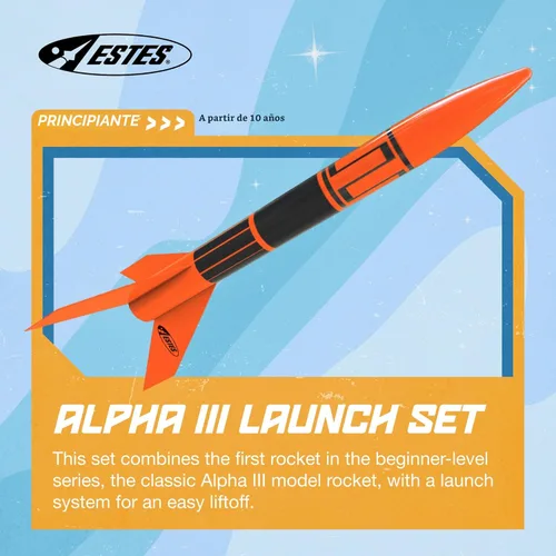 Miniatura 2 de Estes Kit de construcción de cohetes Alpha III 1427, kit de modelo de cohete volador para principiantes a partir de 10 años, incluye almohadilla