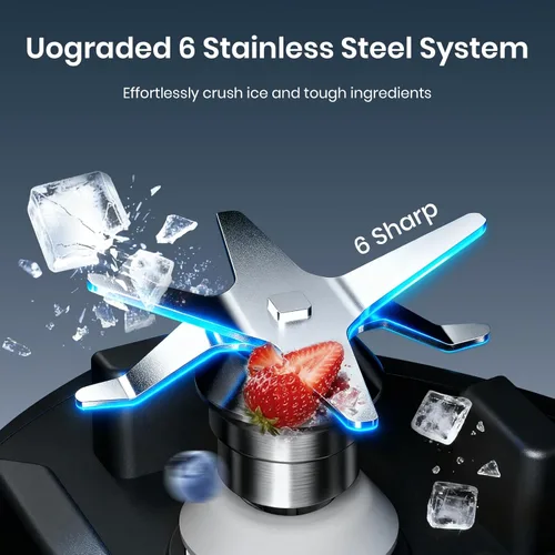Miniatura 2 de Sakgos Licuadoras para cocina, licuadora de batidos de 1800 W, licuadora profesional de alta velocidad para encimera con cuchillas de acero