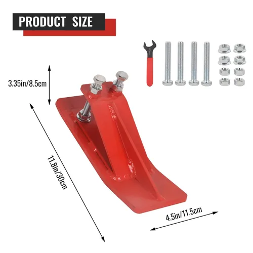 Miniatura 2 de Doppy 2 protectores de borde de cubo de tractor, domador de nieve de 3/8 pulgadas de grosor, tuercas de bloqueo hexagonales dobles y pernos Rojo