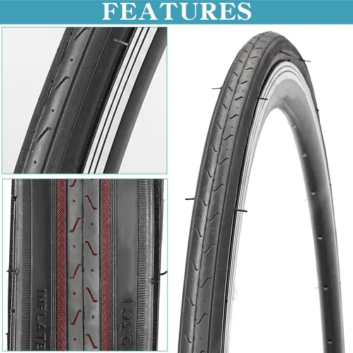 Miniatura 3 de Paquete de 1 o 2 neumáticos para bicicleta de carretera 700X23C/25C/28C/35C con o sin 2 tubos internos, válvula Presta y 2 palancas para neumáticos