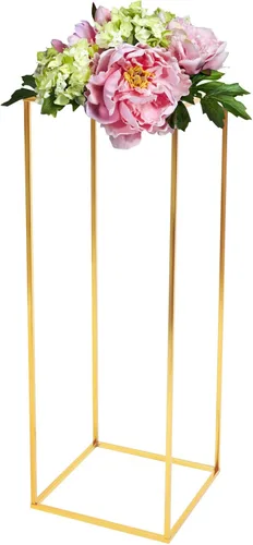 LOYALHEARTDY Soporte dorado para flores de boda de 31.5 pulgadas de alto, jarrón geométrico de metal para centros de mesa, centros de mesa de boda