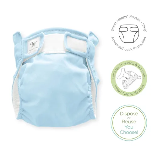 Miniatura 2 de Amazing Baby SmartNappy Cubre pañal de mezclilla NextGen Hybrid Azul pastel