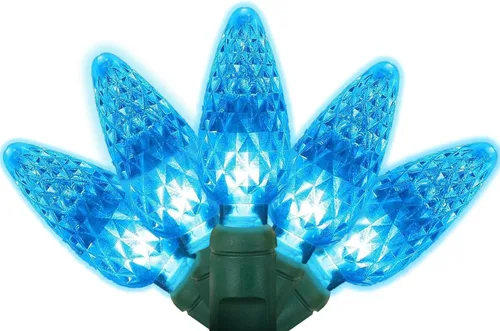 Miniatura 9 de 70 luces LED C6 de Navidad, 35.5 pies, color azul, para exteriores/interiores, grado comercial, impermeables para fiestas, certificación UL