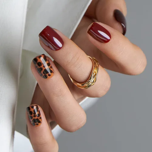Miniatura 30 de Uñas a presión CurvLife cortas cuadradas Beige, Blancas, Rosas, Uñas postizas falsas acrílicas con diseño de albaricoque, uñas de cobertura completa