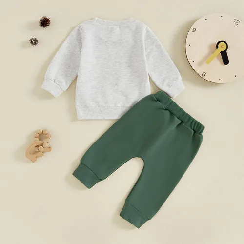 Miniatura 165 de BemeyourBBs Conjunto divertido de sudadera y pantalones de manga larga con letras divertidas para bebé niño y niño