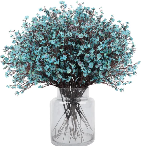 MACTING 24 flores artificiales de aliento de bebé a granel, resistentes a los rayos UV, flores de seda sintética de gypsophila para jarrón, boda,