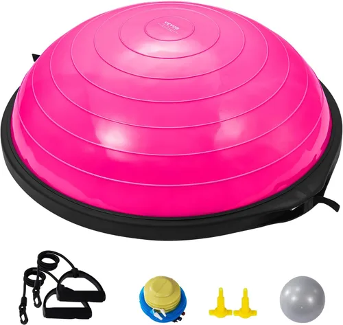 Miniatura 14 de VEVOR Half Exercise Ball Trainer, 23/26 inch Balance Ball Trainer, 1500lbs Capacity Stability Ball, Yoga Ball with Resistance Bands & Foot Pump