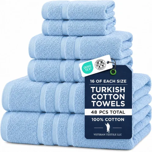 Miniatura 21 de Veteran Textile LLC - 6 piezas - Algodón turco - Juego de toallas de lujo para baño y cocina, 2 toallas de baño, 2 toallas de mano y 2 paños de baño