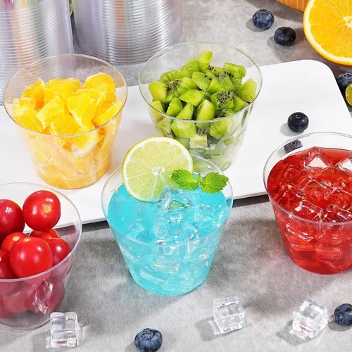 Miniatura 6 de BYSNOW Paquete de 50 vasos de plástico transparente de 9 onzas, vasos desechables de plástico duro para fiestas, copas de vino, vasos desechables