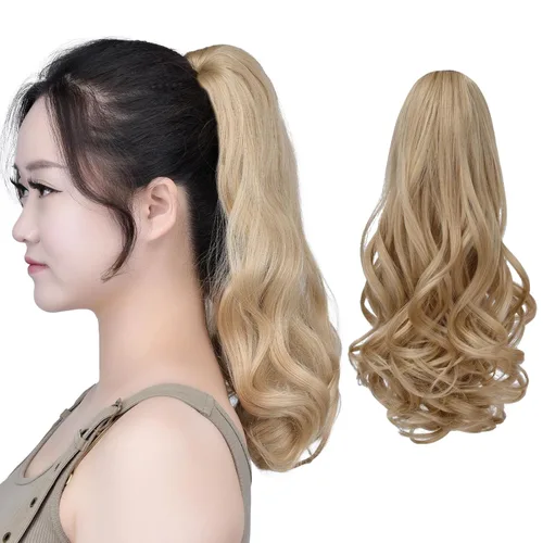 Miniatura 29 de SYXLCYGG Auburn Clip Cola de caballo Clip Cola de caballo Extensión de cola de caballo ondulado 10 pulgadas 3.5 oz pelo sintético falso pieza