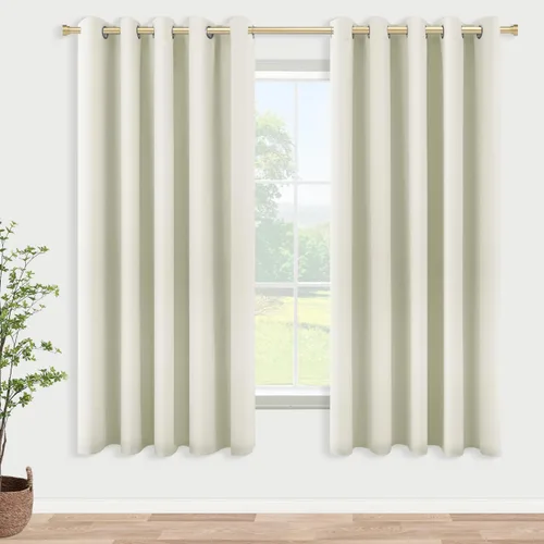 Miniatura 240 de KOUFALL Cortinas de Baño Aqua para Ventana, Juego de 2 Paneles Decoración Costera Cortinas Cortas Opacas para Ventana Pequeña de Cocina Puerta