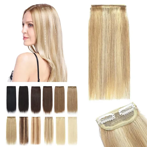 Miniatura 19 de SEGO 2 extensiones de cabello corto con clip de 4 pulgadas, 0.56 oz, 100% cabello humano para mujeres con cabello adelgazante que añade volumen
