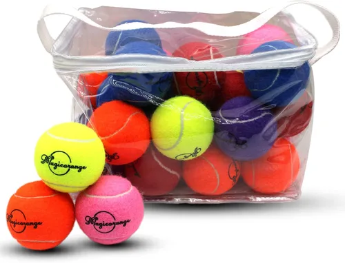 Miniatura 12 de Magicorange Pelotas de tenis, paquete de 60 pelotas de tenis de entrenamiento avanzado, pelotas de práctica, pelotas de juego para perros y Verde